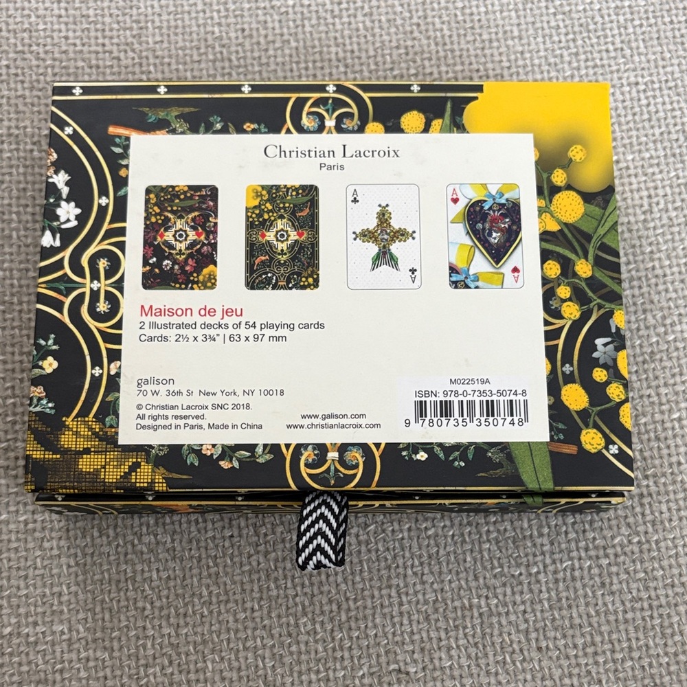 Christian LaCroix Artistic Playing Card Box with Blue and Multicolor Design - Picture 6 of 6